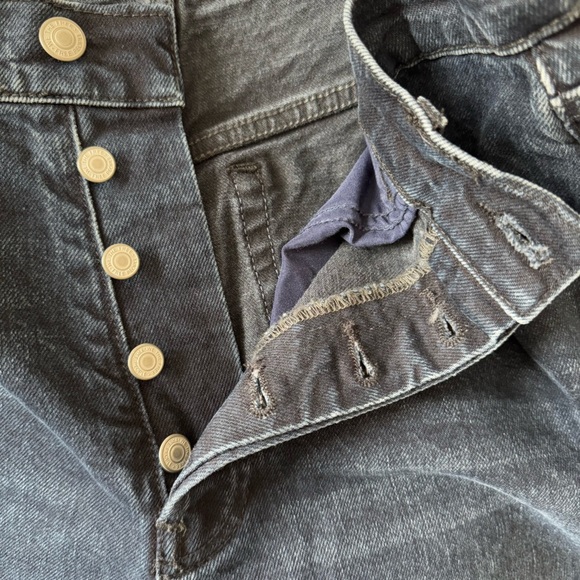 FREE PEOPLE WE THE FREE DISTRESSED, FRAYED HEM, BUTTON FLY SKINNY JEANS 28 - Picture 10 of 14